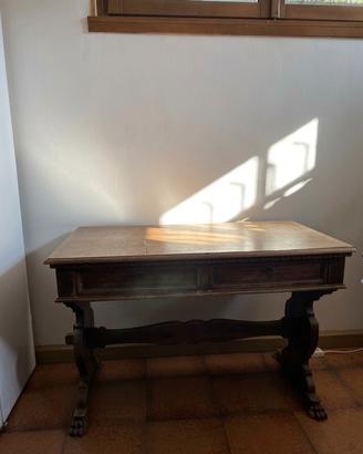 Scrivania in legno massello anni '60 – Artigianale