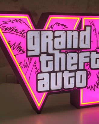 Lampada Led Gran Theft Auto VII Insegna Lightbox