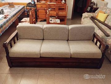 Divano letto estraibile in legno massicio