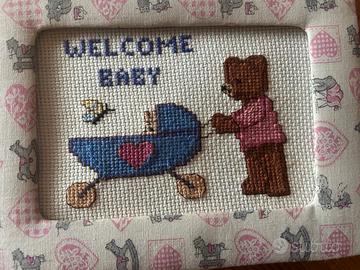 Cornice/Quadretto vintage Welcome Baby