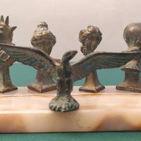 Mezzi busti e aquila romana bronzo