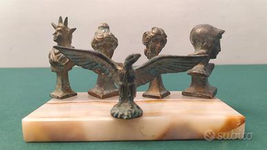 Mezzi busti e aquila romana bronzo