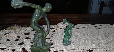 coppia di statuette in bronzo