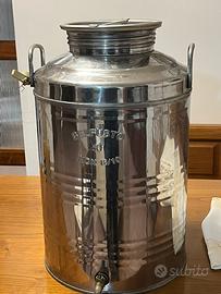 Fusto per olio con rubinetto  Acciaio inox