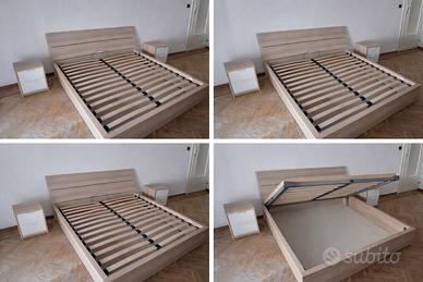 Letto contenitore matrimoniale IKEA MALM in rovere