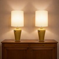 Coppia Lampada da tavolo Marioni in ceramica