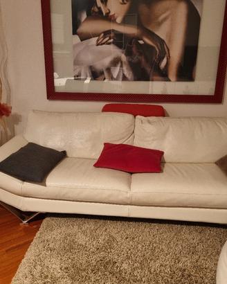 Divano in pelle bianco 3 posti  by Natuzzi