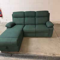 Divano angolo in tessuto verde