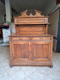 Credenza vintage in legno con alzata 