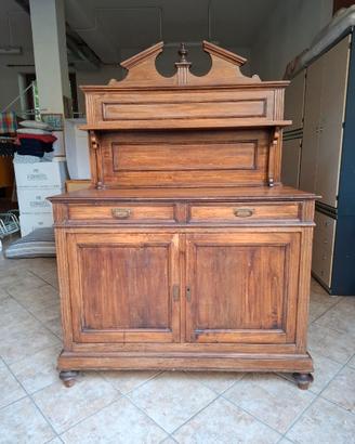 Credenza vintage in legno con alzata 