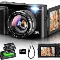 Fotocamera Digitale 4K,48MP Autofocus con SD