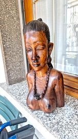 statua africana donna scultura in legno intagliato