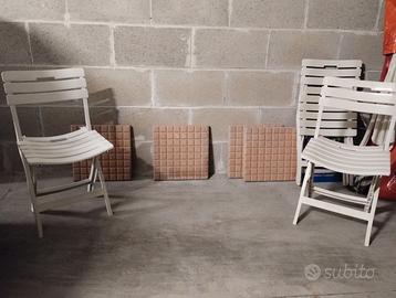 3 Sedie da giardino e 4 Piastre ombrellone