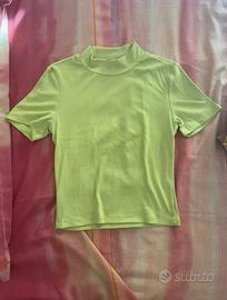 maglietta maniche corte con collo alto