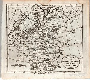 1745 Antica Carta Geografica Mappa Russia 