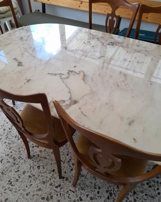 tavolo in marmo con 6 sedie