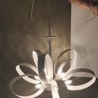 Lampadario bianco, 9 attacchi E14. NUOVO