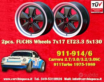 2 pz. cerchi Porsche Fuchs 7x17 ET23.3 911 -1989 9