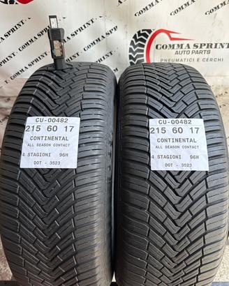 4 PNEUMATICI 215/60 R17 CONTINENTAL 4 STAGIONI 75%