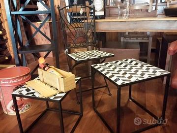 Tavolini bassi bianco nero