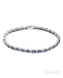 Bracciale tennis con zaffiri e diamanti