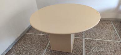 tavolo tondo legno laccato bianco avorio