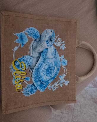 Borsa Mare in Juta personalizzata "Elisa"