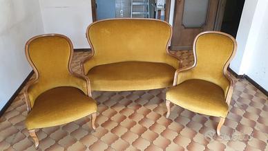 Salotto completo anni 50, divano, 2 poltrone