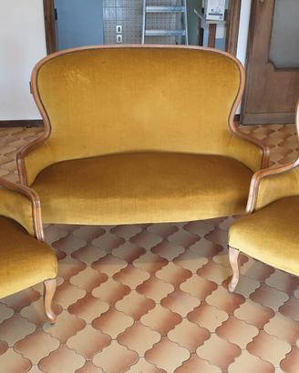 Salotto completo anni 50, divano, 2 poltrone