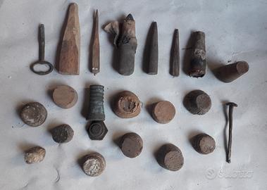 Pezzi da bottai in ferro, sughero, legno