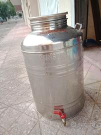 Contenitore silos olio vino rubinetto acciaio 