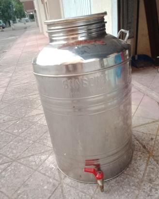 Contenitore silos olio vino rubinetto acciaio 