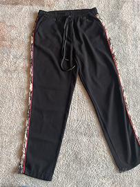 Pantaloni neri tensione it con intarsio laterale