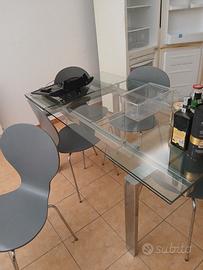 tavolo in vetro allungabile