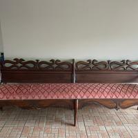 Panca in legno intarsiato