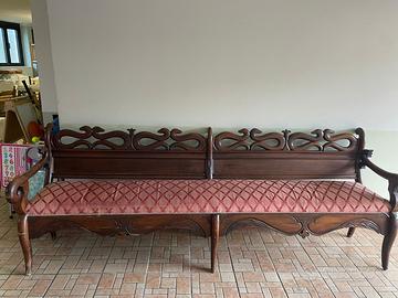 Panca in legno intarsiato