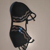 reggiseno bikini Calzedonia nero e argento