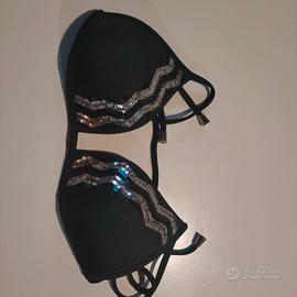reggiseno bikini Calzedonia nero e argento
