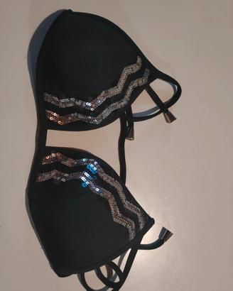 reggiseno bikini Calzedonia nero e argento