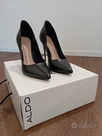 décolleté pelle nero tg. 36 tacco a spillo