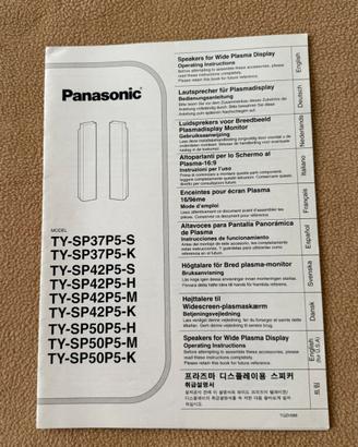 Manuale istruzioni display plasma Panasonic