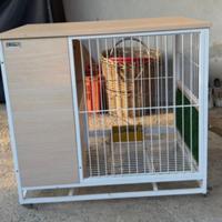 Conigliera in truccilato ed acciaio con vassoio