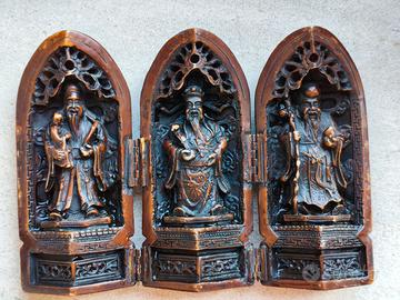 Altare Trittico Divinità Stellari Sanxing Cinesi