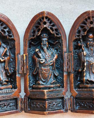 Altare Trittico Divinità Stellari Sanxing Cinesi