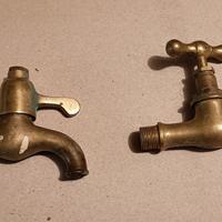 Coppia rubinetti vintage ottone 3/8 pollice
