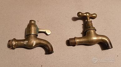 Coppia rubinetti vintage ottone 3/8 pollice