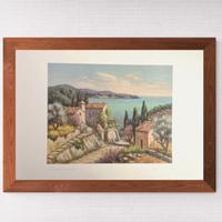 Poster “borgo sul mare” , stampa pop art su carton