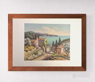 Poster “borgo sul mare” , stampa pop art su carton