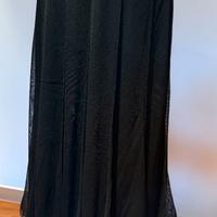GONNA LONGUETTE IN TULLE NERO-MOTIVO CANETTATO
