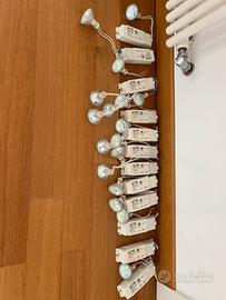 15 faretti alogeni completi di trasformatore 50w